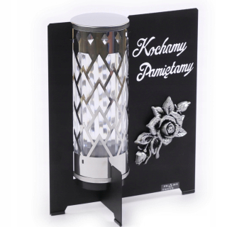 VEĽKÁ SVIEČKA, moderný KOVOVÝ lampáš, OCELOVÁ CITCH, MILUJEME, PAMÁTAME